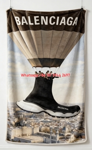 Balenciaga Hot Air Balloon Sneaker Print Fleece Throw Blanket BA428